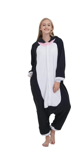 Vista 2 de SimZoo Pijama de animal para adultos, disfraz de cosplay de animales para hombres y mujeres, ropa de dormir unisex de una sola pieza
