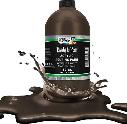 Vista 11 de Pouring Masters - Pintura acrílica premezclada de 8 onzas líquidas listas para verter, oro de 24 quilates, suministros de arte fluido para lienzo
