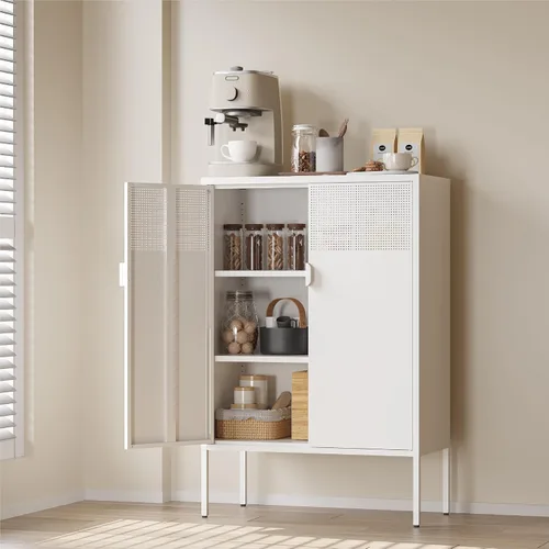 Vista 27 de COFaR Soporte de TV para televisores de hasta 75 pulgadas, consola multimedia de 40 pulgadas de largo con puertas de ventilación, centro de Negro