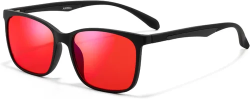 Vista 7 de ANRRI Amber Blue Light Glasses, Computer Gaming Glasses for Men Women