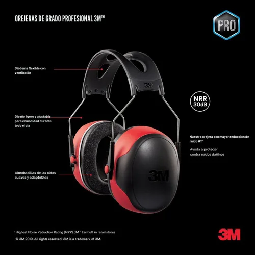 Vista 3 de 3M Pro-Grade Earmuff, Noise Reduction