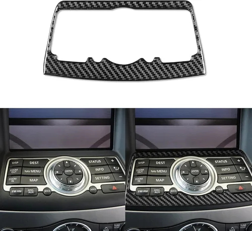 Vista 16 de 3 piezas de kit de cubiertas adhesivas de fibra de carbono para encima de la caja del guante, tiras decorativas para el copiloto, para Infiniti G37