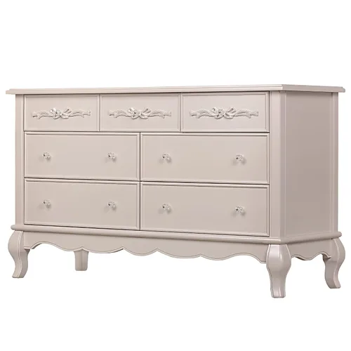 Vista 5 de Evolur Aurora - Cómoda de 54 x 20.3 x 34 pulgadas con bandeja cambiadora, rosa polvoriento Rosa (Dusty Rose)