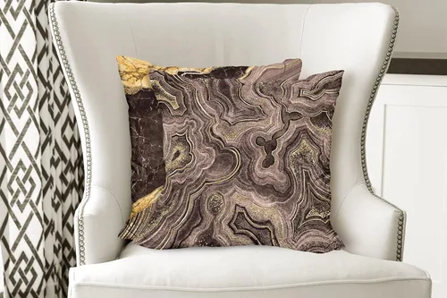 Vista 8 de Ambesonne Juego de 2 fundas de almohada decorativas con estampado de mármol, con temática de tonos terrosos, diseño abstracto moderno de piedra