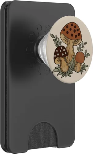 Vista 7 de Mushrooms Make Me Merry (vintage) PopSockets Swappable PopGrip