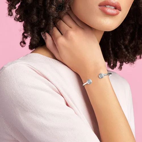 Vista 3 de PANDORA Pulsera de circonita cúbica distintiva de joyería en plata de ley