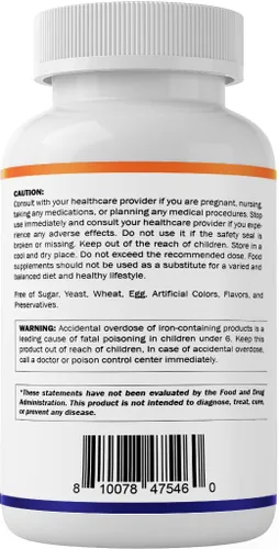 Vista 9 de Vitamatic Gluconato ferroso 324 mg + vitamina C 100 mg – Sin aditivos de color artificial – Suave para el estómago – 250 tabletas recubiertas