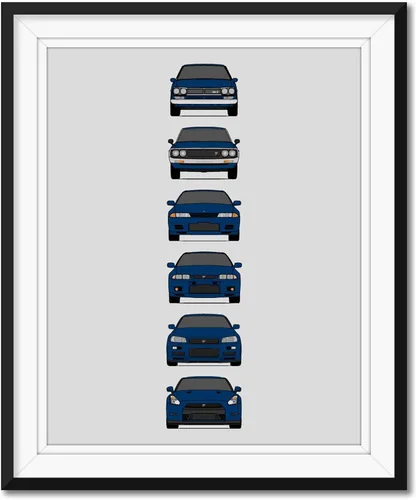 Vista 16 de Custom Car Posters Handmade Poster compatible with Nissan Skyline GT-R and Print of Nissan Skyline GTR (KPGC10, KPGC110, R32, R33, R34, R35)