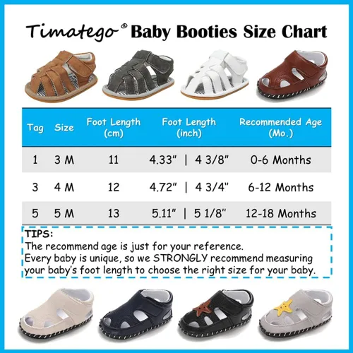 Vista 6 de Timatego Sandalias antideslizantes para bebés y niñas, suela suave, zapatos atléticos al aire libre, zapatos de verano para cuna, de 3 a 18 meses