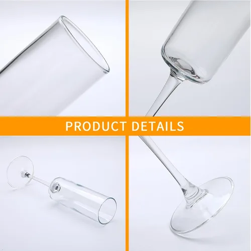 Vista 3 de Copas de champán de 5 onzas, juego de 8 copas de champán transparentes Vasos espumosos clásicos, Prosecco Toasting Champagne Flute Glass, Home