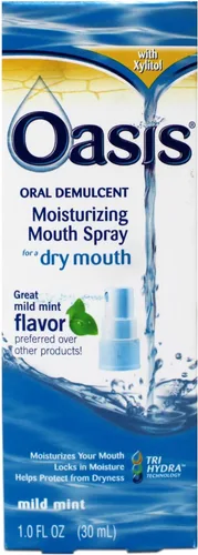 Vista 2 de Oasis Spray bucal hidratante para una boca seca, sabor a menta suave, 1 onza líquida, paquete de 2