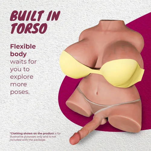 Vista 5 de Muñeca sexual transexual realista para hombres con consolador de 7.1 in y cavidad anal profunda, cuerpo completo de silicona BBW para hombres