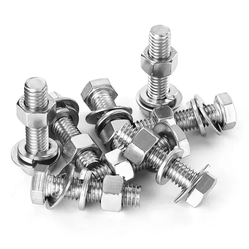 Vista 5 de Tornillos de cabeza hexagonal de 3/8-16 x 1-1/2 pulgadas, tornillos, tuercas, arandelas planas y de bloqueo, kit surtido de acero inoxidable 304