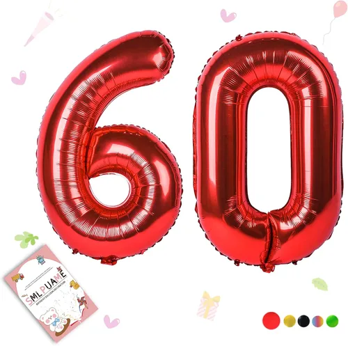 Vista 127 de Globos grandes de 40 pulgadas de números del 0 al 9, globos numéricos para decoración de fiesta de cumpleaños, globos de helio de aluminio