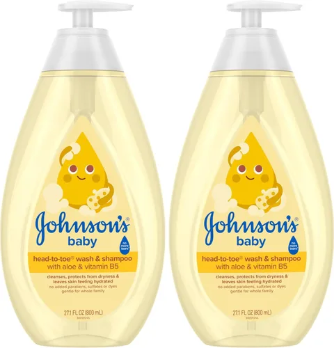 Vista 14 de Johnson's Baby Jabón y Champú Suave de la Cabeza a los Pies para Bebé, Sin Lágrimas y Hipoalergénico para Piel y Cabello Sensible del Recién Nacido
