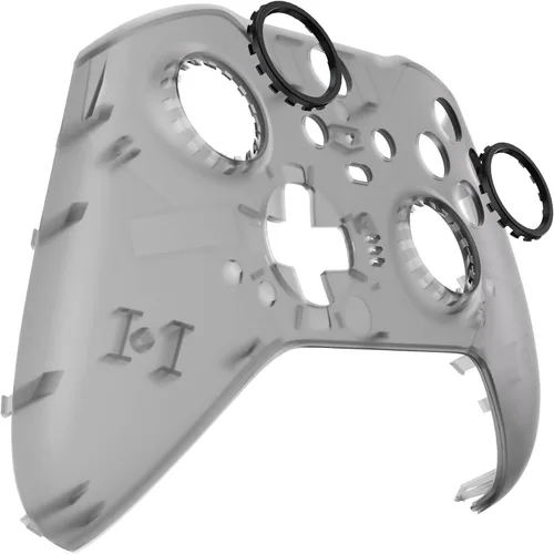Vista 7 de eXtremeRate Cubierta frontal de repuesto negra transparente para Xbox One Elite Controller Series 2 (modelo 1797), carcasa frontal personalizada