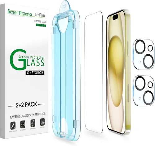Vista 9 de amFilm OneTouch Protector de pantalla de vidrio para iPhone 11, iPhone XR (6.1 pulgadas) con kit de fácil instalación, vidrio templado, paquete de 2