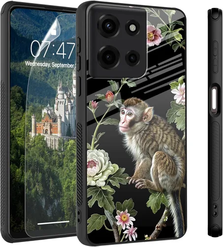 Vista 51 de Funda para Motorola Moto Edge 2022, cubierta trasera de vidrio templado con protector de pantalla, protección a prueba de golpes para Motorola Moto