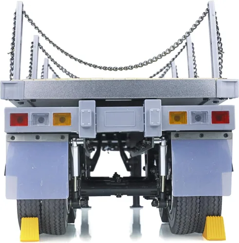 Vista 3 de Camión semirremolque de cama plana con tractor RC 1/14 2 ejes compatible con el modelo de vehículo de construcción Tamiya DIY