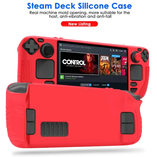 Vista 4 de PAKESI Protective Case for Steam Deck 2022 Release, Anti-Slip Soft Silicone Shockproof Protective Cover,Ergonomic Grip Case Console,Individuality