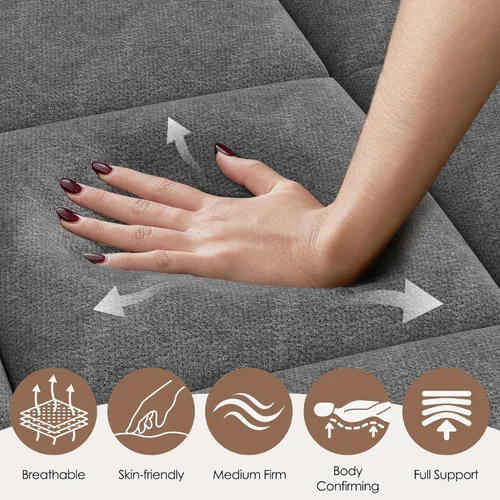 Vista 7 de Colchón tamaño individual de 8 pulgadas, colchón con espuma viscoelástica de gel y resortes ensacados, parte superior europea de firmeza media, Negro