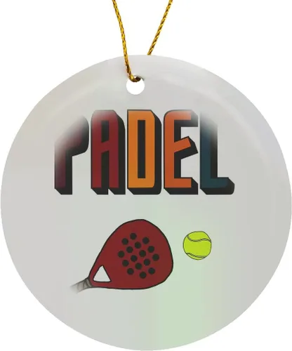 Vista 8 de 3dRose Cool Fun Pádel Raqueta y Pelota y Texto Colorido Arte Deportivo - Adornos (orn-383204-1)