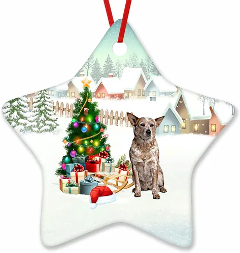 Vista 133 de Prezzy Airedale Terrier - Adorno para decoración de árbol de Navidad, regalos lindos para amantes de los perros, para familiares y amigos, nuevo