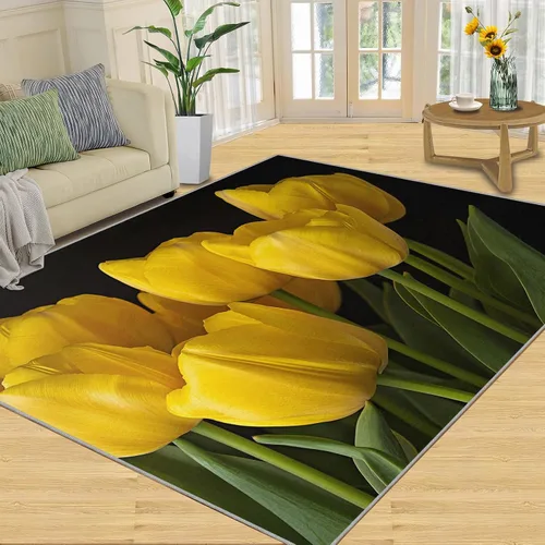 Vista 31 de Monstera Print Rugs for Bedroom, Luxury Monstera Area Rug, Tropical Plants Rugs for Living Room, Indoor Non-Slip Rug, Machine Washable Carpet for