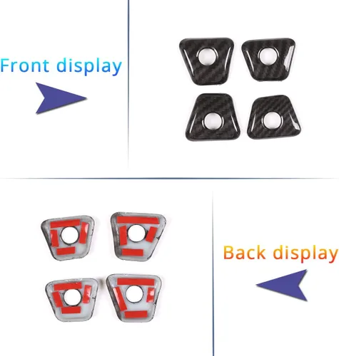 Vista 2 de 4 piezas de plástico ABS para cerradura de puerta de coche, accesorios para BMW 5 Series G30 2017-2020 (fibra de carbono)