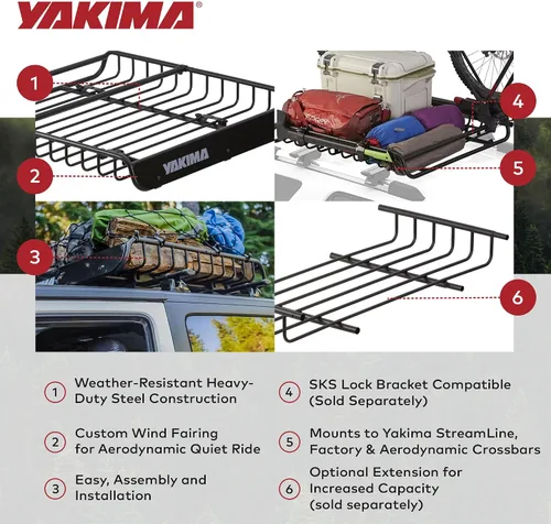 Vista 4 de Yakima MegaWarrior canasta de carga para techo de auto