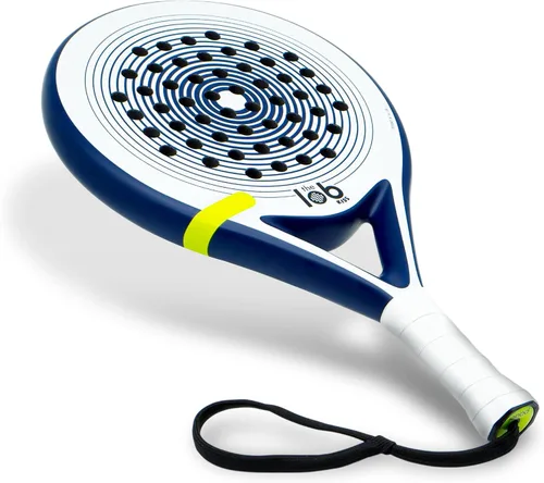 Vista 2 de Raqueta de pádel de fibra de carbono 3K para niños Forma redonda para control Ligera y de gran potencia Pala Padel para niños Raqueta
