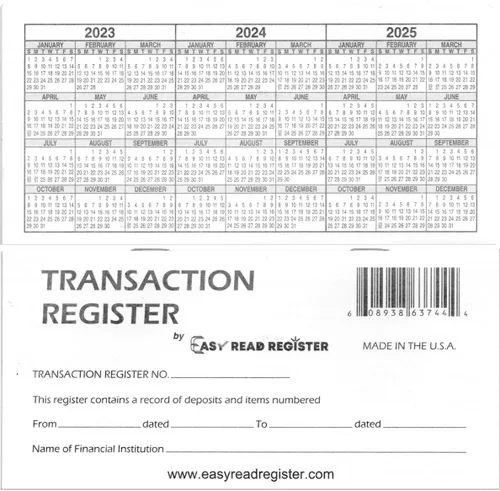 Vista 8 de Registro de chequera, fabricado en los EE. UU., Registros de cheques para registros personales y de transacciones en blanco para bancos personales