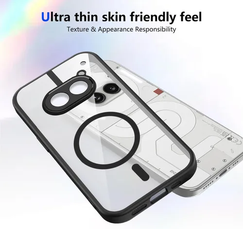 Vista 44 de Funda magnética transparente compatible con Xiaomi 17T, color negro 2 en 1 PC + TPU cubierta de teléfono a prueba de golpes, carcasa protectora