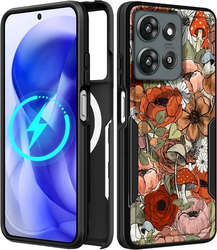 Vista 130 de Funda para Moto G 5G 2024 – Compatible con MagSafe para mujeres y niñas, bonita funda protectora magnética para teléfono, diseño femenino Kawaii