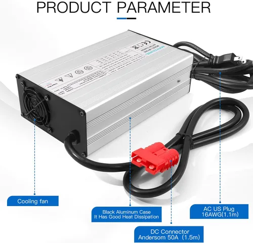 Vista 4 de YEWY - Cargador de batería LiFePO4 de 29.2 V 25 A, 29.2 V, 25 A, 90 V -130 V para 8S, 24 V, 70 AH, 100 AH, 120 AH, 200 AH, LiFePO4 LFP
