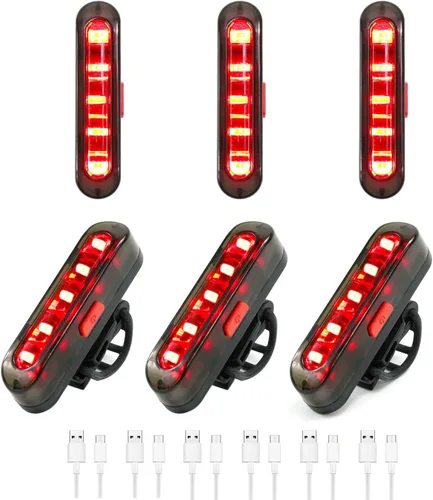 Vista 7 de Luz trasera de bicicleta, luces traseras de bicicleta USB-C recargable LED linterna de seguridad para ciclismo con 4 modos de luz para carretera