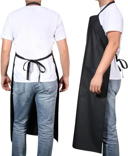 Vista 9 de Delantal de goma y vinilo VWELL de 41.5'' impermeable para hombres y mujeres, delantal para lavavajillas, delantal químico para trabajo