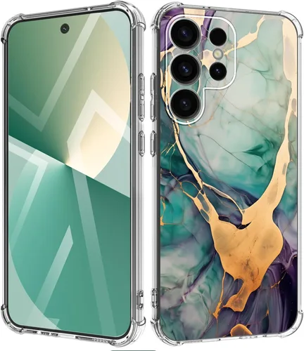 Vista 38 de Funda para Samsung Galaxy S23 FE con protector de pantalla, suave, a prueba de golpes, transparente, floral, funda protectora para mujer, diseño