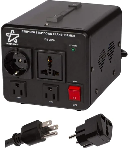 Vista 8 de Dynastar conversor y transformador de voltaje hacia arriba y hacia abajo 110-220 a 220-240 voltios; resistente, bobina extra durable