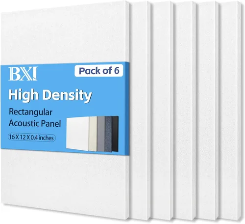 Vista 12 de BXI - Absorbente de sonido, paquete de 16 paneles de absorción acústica de alta densidad de 12 x 12 x 3/8 de pulgada, paneles de absorción de sonido