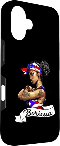 Vista 3 de Funda para iPhone 16 chica puertorriqueña Boricua Puerto Rico Flag Pride Mujer