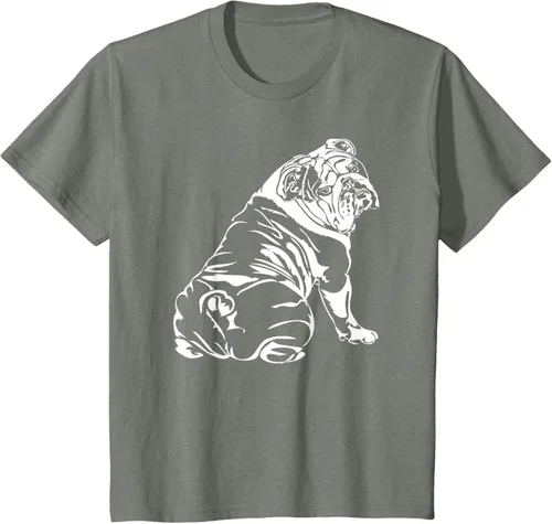 Vista 107 de Gracioso Bulldog Inglés playera perro Hund playera regalo, Azul (Heather blue)