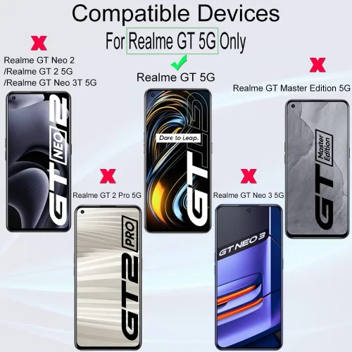 Vista 2 de Ibywind Protector de pantalla para Realme GT 5G, con 2 piezas de vidrio templado, 1 protector de lente de cámara, 1 película de fibra de carbono