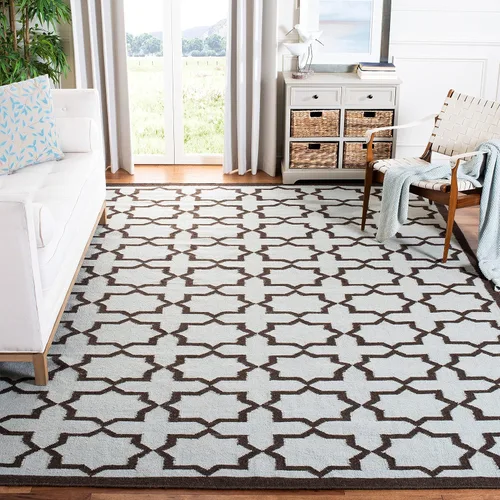 Vista 16 de SAFAVIEH Dhurries Collection DHU549L - Alfombra de lana de tejido plano hecha a mano de 2 pies 6 pulgadas x 6 pies, color negro/marfil