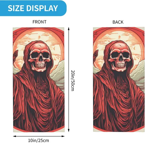 Vista 4 de CASGTNZ skull angel grim reaper Death red Neck Gaiter Face Cover Balaclava Gaiter Mask for Men Women Bandana for Motorcycle Cycling Riding Skiing