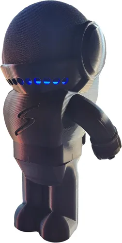 Vista 5 de Splin Soporte de mesa compatible con Amazon Alexa Smart Speaker Echo Dot (4ª y 5ª generación) y Apple HomePod Mini, estilo robot Astro Hero (negro)