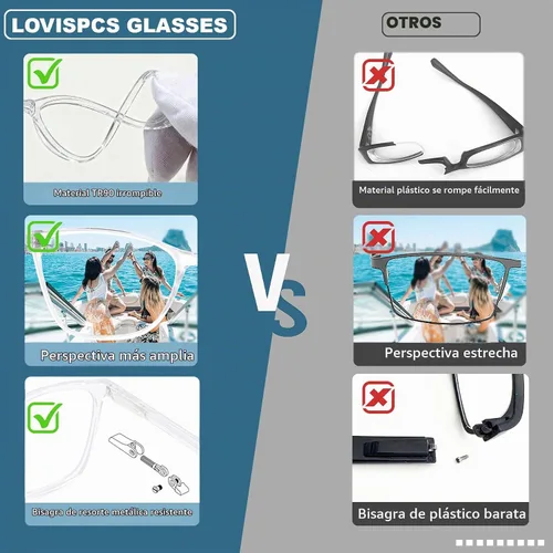 Vista 5 de Gafas de distancia de ojo de gato para mujer, anteojos de conducción cerca de la vista, vidrio transparente para miopía