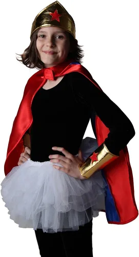 Vista 2 de Juego de puños y diadema de superhéroe para niñas