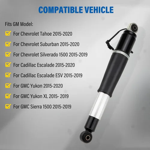 Vista 3 de 84176675 23151122 23267007 23290661 Par de amortiguadores de puntal de aire traseros con reemplazo eléctrico para Chevrolet Tahoe Suburban Cadillac