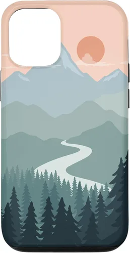 Vista 28 de Boho Chic Pines Forest Mountains Landscape Minimal Sunset Case for iPhone 16